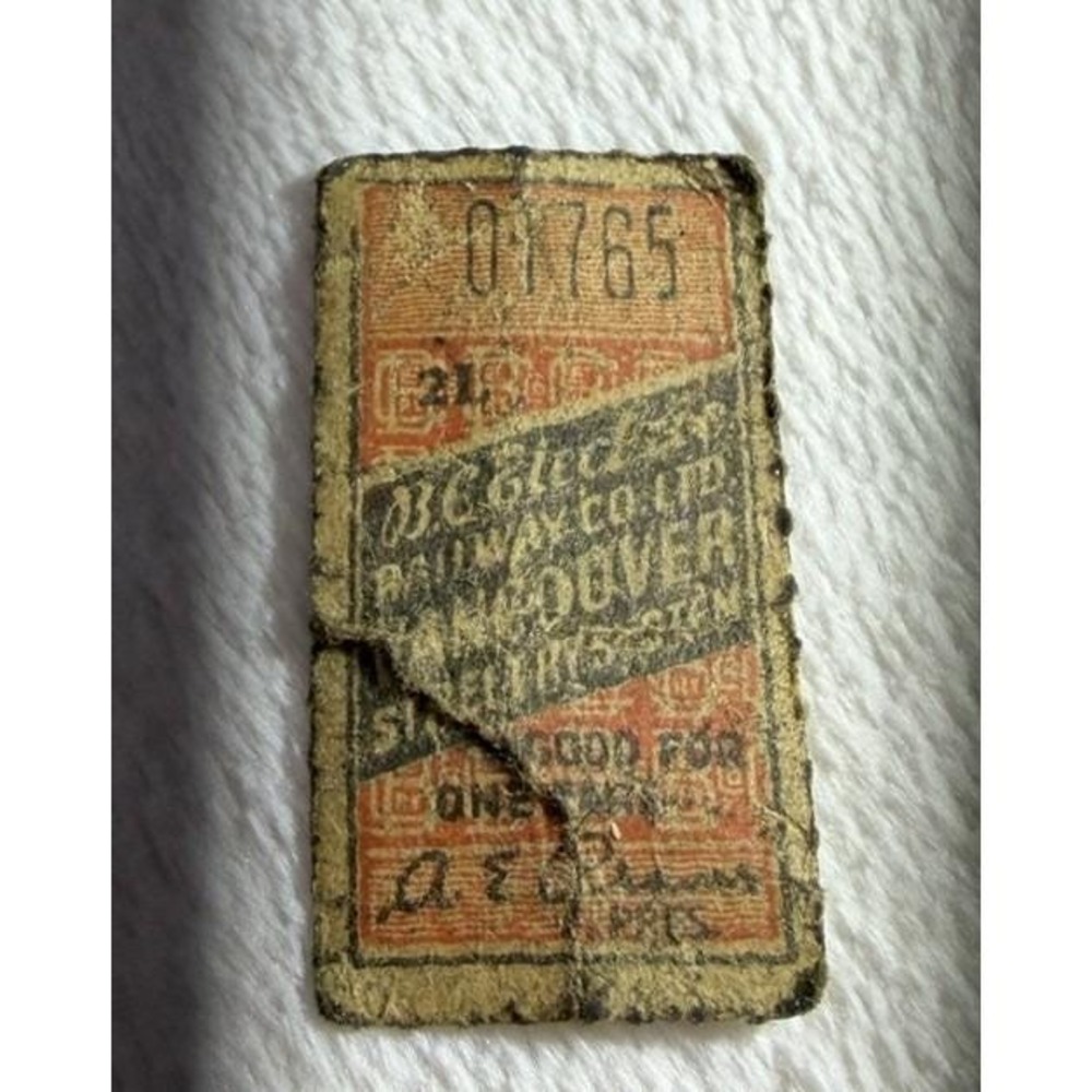 ORIG 1920 BCE Vancouver Canada British Columbia Railway Ticket Tram Pass - Picture 9 of 9